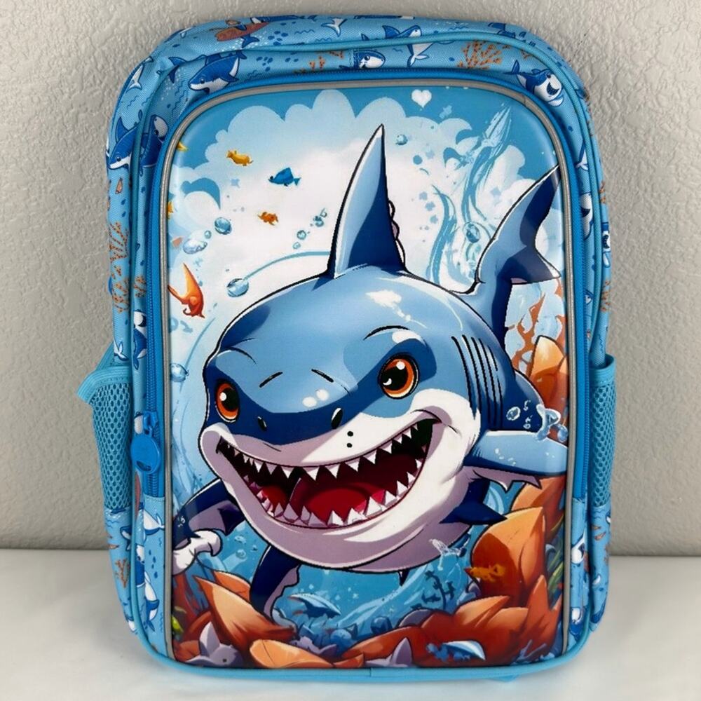 NWOT CCJPX 3PCS Shark Backpack for Boys, 16 Inch Kids Water Resistant Preschool - Picture 7 of 13